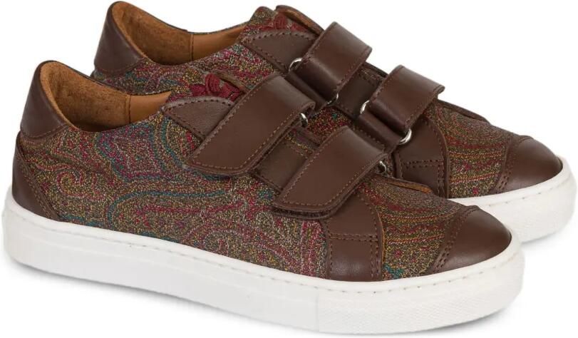 ETRO KIDS Sneakers met paisley jacquard Bruin