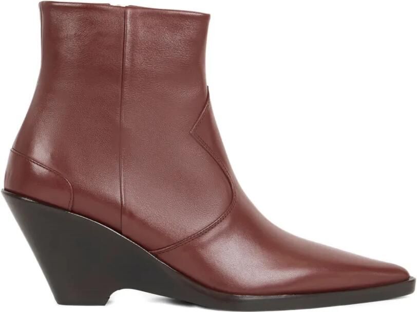ETRO Leren enkellaarzen met sleehak Bruin
