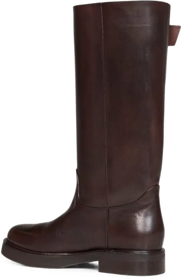 ETRO Leren laarzen met paisley-gesp Bruin