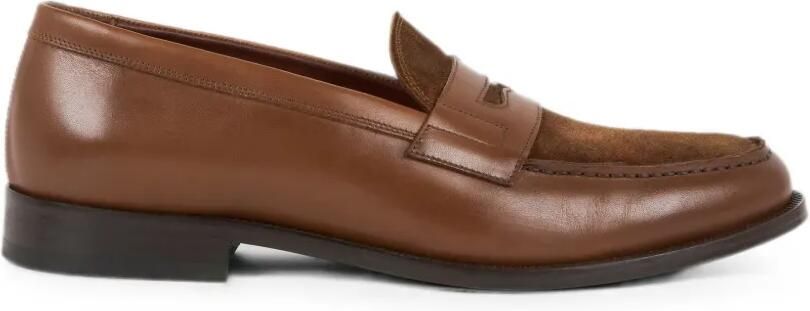 ETRO Leren loafers met Paisley-detail Bruin