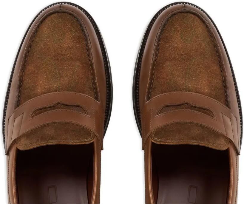 ETRO Leren loafers met Paisley-detail Bruin - Foto 3