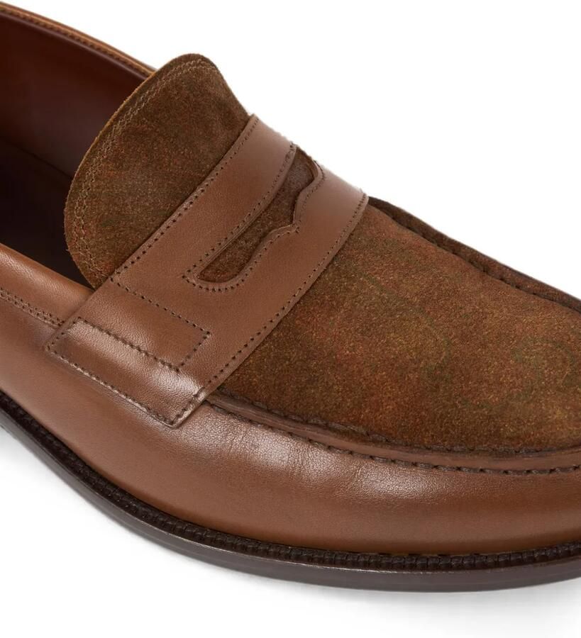 ETRO Leren loafers met Paisley-detail Bruin - Foto 2
