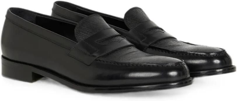 ETRO Leren loafers met Paisley-detail Zwart