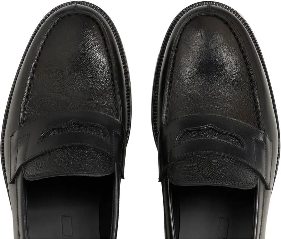 ETRO Leren loafers met Paisley-detail Zwart - Foto 3