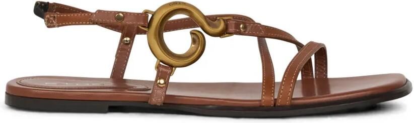 ETRO Leren sandalen Bruin