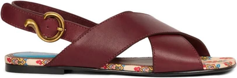 ETRO Leren sandalen met gekruiste bandjes Rood
