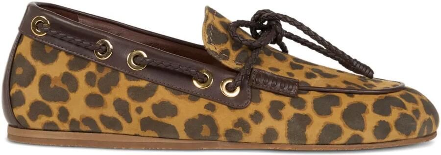 ETRO Loafers met dierenprint Bruin