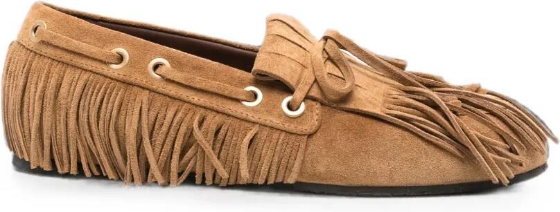 ETRO Loafers met franje en veters Beige