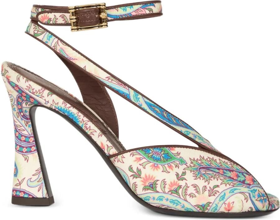 ETRO Sandalen met hoge hak en print Beige