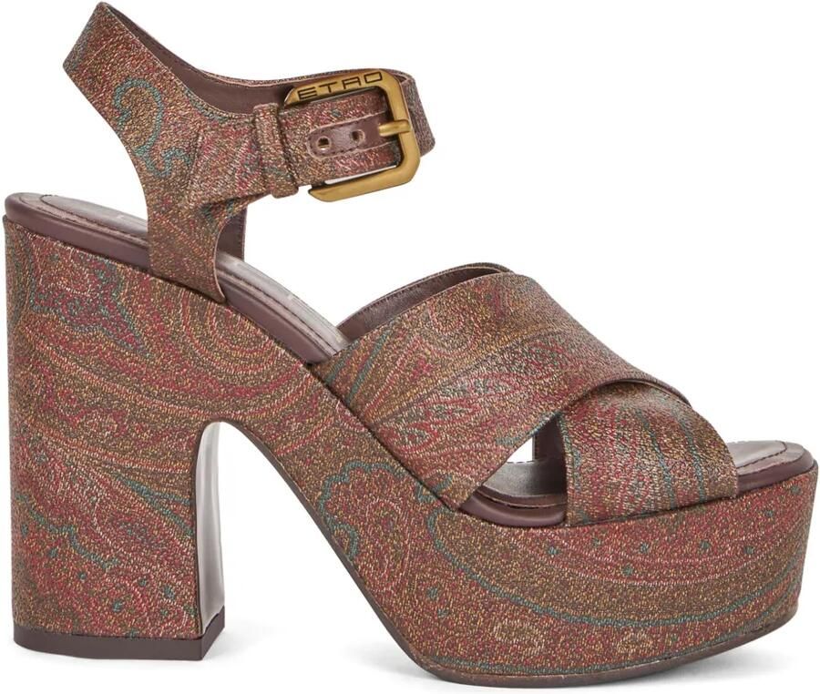 ETRO Sandalen met plateauzool Bruin