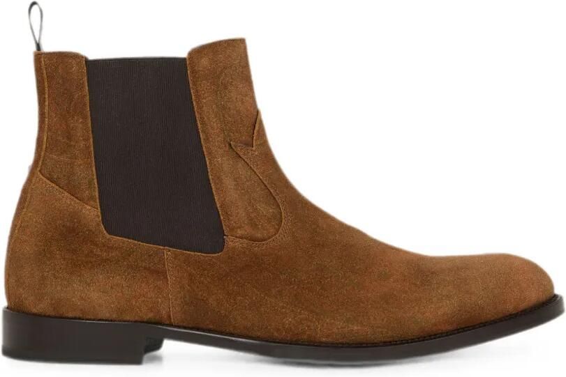 ETRO Suède chelsea enkellaarzen met Arnica-motief Bruin