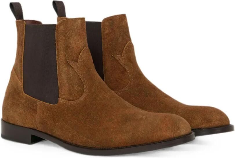 ETRO Suède chelsea enkellaarzen met Arnica-motief Bruin - Foto 4