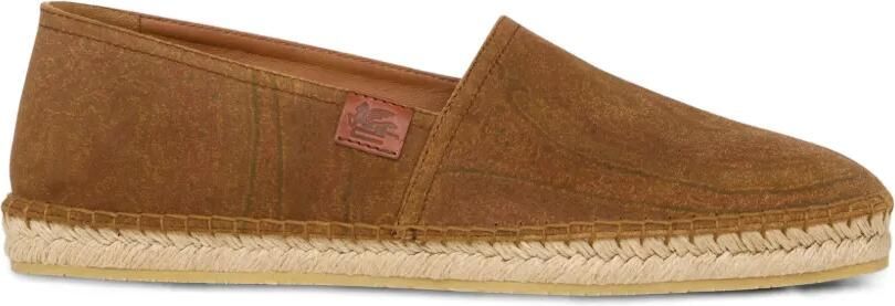ETRO Suède espadrilles met Arnica patroon Bruin