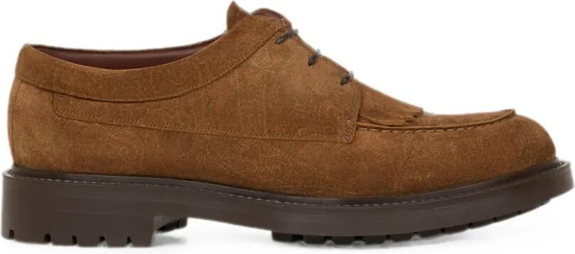 ETRO Suède loafers met Arnica-motief Bruin