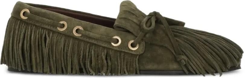 ETRO Suède loafers met franje Groen
