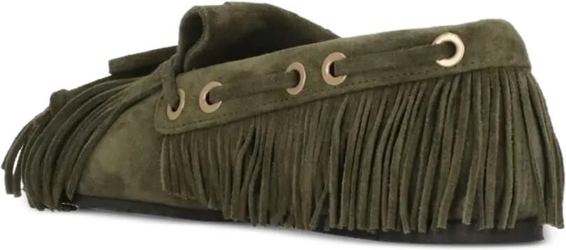 ETRO Suède loafers met franje Groen - Foto 3