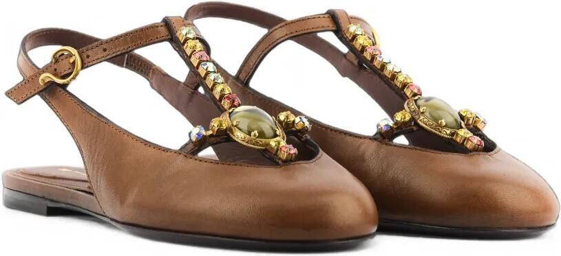 ETRO Verfraaide slingback ballerina's met T-bandje Bruin - Foto 5