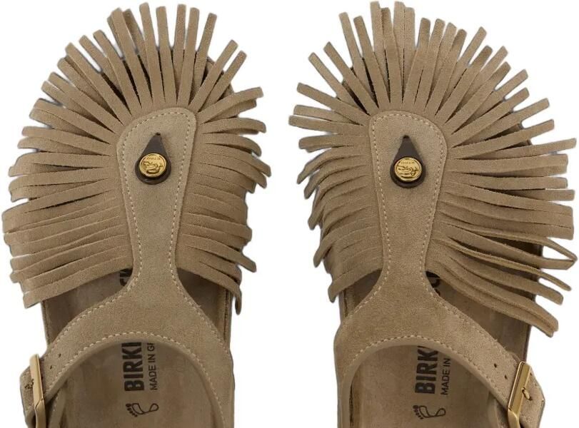 ETRO x Birkenstock suède Gizeh sandalen met franje Beige - Foto 3