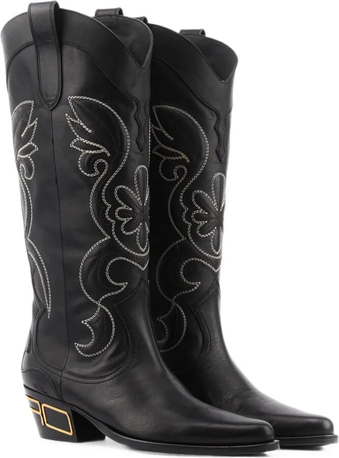 ETRO Zwarte Texan laarzen met kenmerkende hak - Foto 2