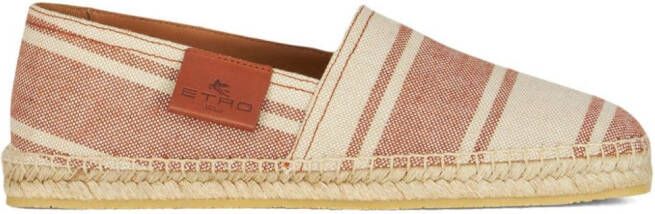 ETRO Gestreepte canvas espadrilles Beige