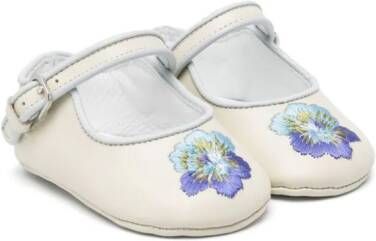 ETRO KIDS Ballerina's met geborduurde bloemen Beige