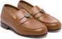 ETRO KIDS Leren loafers met Pegaso-plakkaat Bruin - Thumbnail 1