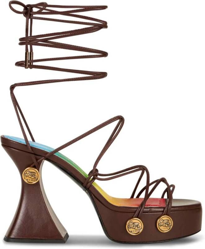 ETRO Sandalen met bandjes en plateauzool Bruin