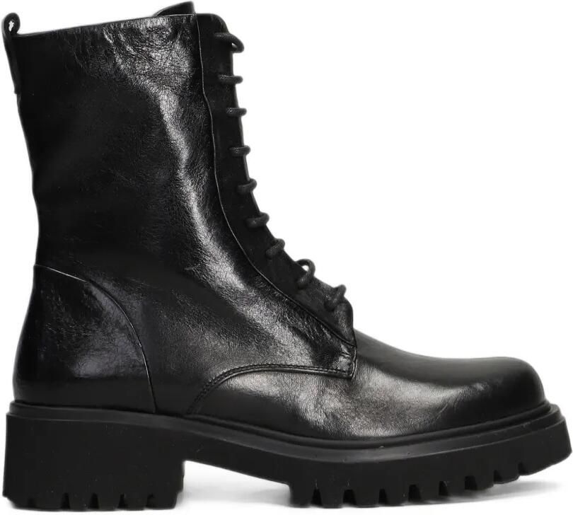 Evaluna lace-up leather boots Zwart