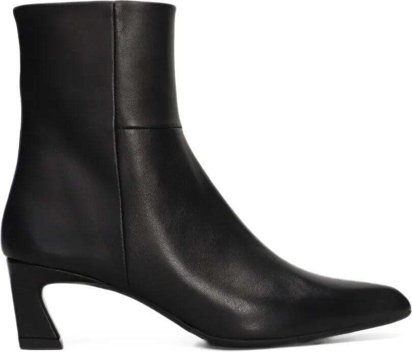 Evaluna pointed-toe leather ankle boots Zwart