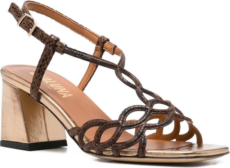 Evaluna Sandalen met blokhak Bruin - Foto 3
