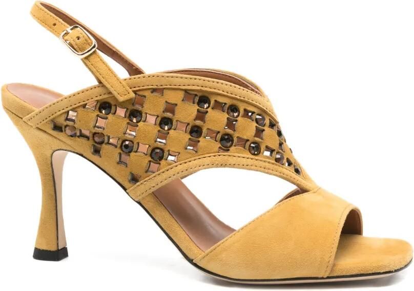 Evaluna Verfraaide sandalen met vierkante neus Geel