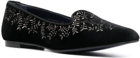 10 CORSO COMO x Castañer Hojas fluwelen slippers Zwart