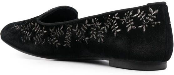 10 CORSO COMO x Castañer Hojas fluwelen slippers Zwart