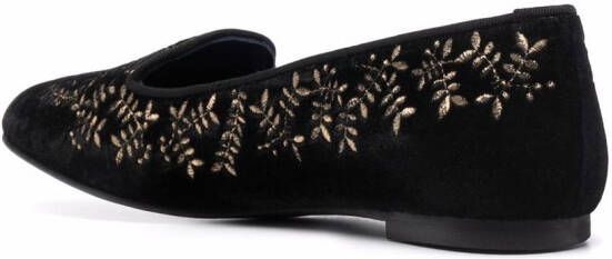 10 CORSO COMO x Castañer Hojas fluwelen slippers Zwart