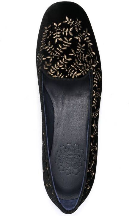10 CORSO COMO x Castañer Hojas fluwelen slippers Zwart