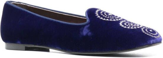 10 CORSO COMO x Castaner Zainab fluwelen slippers Blauw