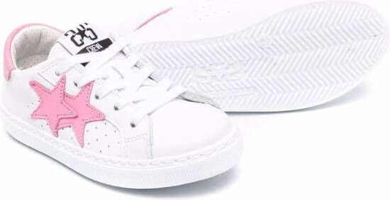 2 Star Kids Sneakers met sterpatch Wit