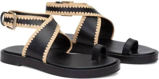 3.1 Phillip Lim Naya raffia sandalen Zwart