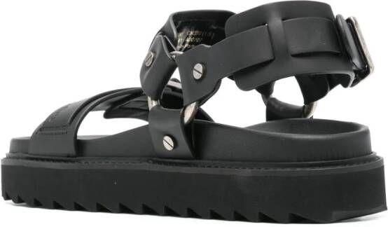 Acne Studios Leren sandalen met gesp Zwart