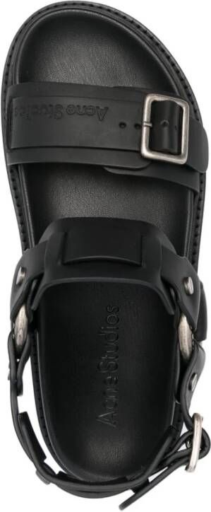 Acne Studios Leren sandalen met gesp Zwart