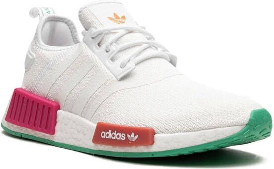 adidas "NMD_R1 White Magenta Green sneakers" Wit