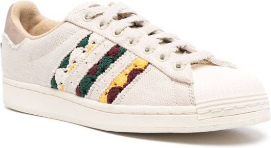 adidas Stan Smith sneakers met gehaakte vlakken Beige