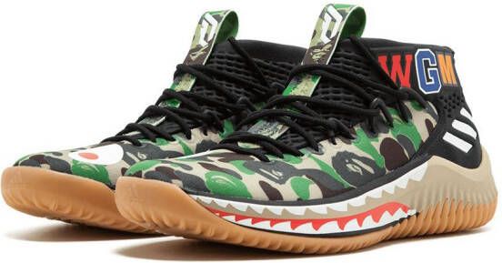adidas x BAPE Dame4 "Green Shark ABC Camo" sneakers Zwart