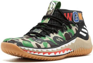 adidas x BAPE Dame4 "Green Shark ABC Camo" sneakers Zwart