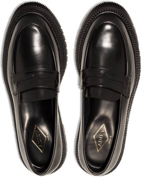 Adieu Paris Leren loafers Zwart