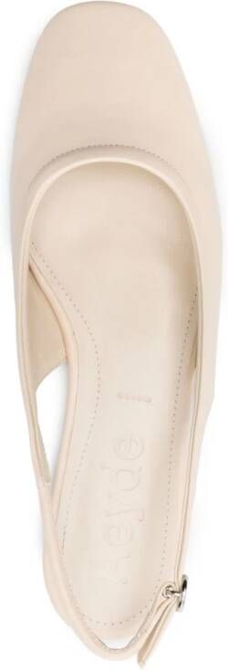 Aeyde Dani leren ballerina's Beige