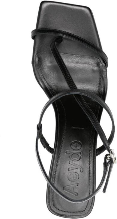 Aeyde Elise 75 mm leren sandalen Zwart