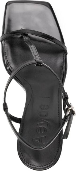 Aeyde Hilma 80mm leren sandalen Zwart