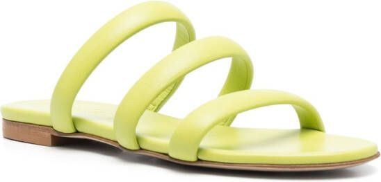 Aeyde Leren slippers Groen