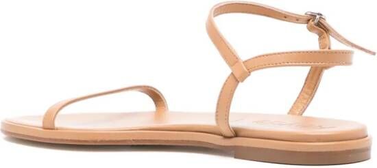 Aeyde Nettie leather flat sandals Bruin